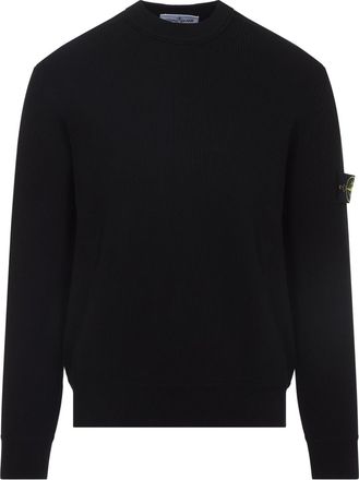 Stone Island Black Cotton Crew Neck Sweater-Uomo