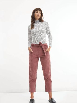 Lolita Corduroy Pants With Belt In Pink