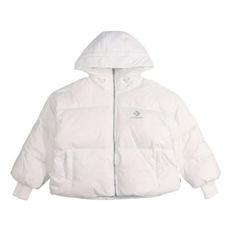 Converse (WMNS) Converse Short Down Fill Puffer Hooded Jacket Asia Sizing White 10019326-A01