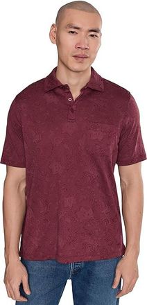 Johnston & Murphy Evans Jacquard Polo Mens Clothing Burgundy Paisley : 3XL, Cotton/Polyester