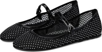 Aerosoles Peggy Womens Flat Shoes Crystal/Black Mesh Fabric : 5.5 B - Medium