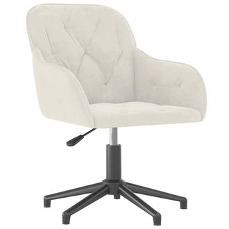 vidaXL Silla De Oficina Giratoria De Terciopelo Color Crema Vidaxl