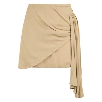 Alberta Ferretti Short Skirt with Draping - female - Alberta Ferretti - Short Skirts - Beige - S - Skirts