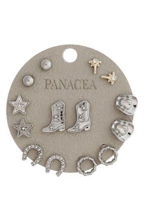 Panacea Western Set of 7 Assorted Stud Earrings in Silver at Nordstrom Rack