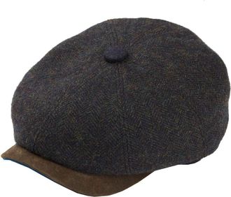 Dasmarca Charlie Charcoal Eight Piece Gatsby Newspaper Boy Bakerboy Wool Cap - S