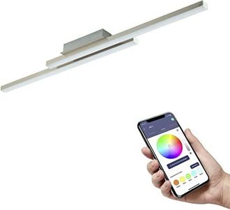 Eglo Plafoniera Contemporanea Fraioli-z Alluminio Nichel Satinato 2 Luci Led 17w