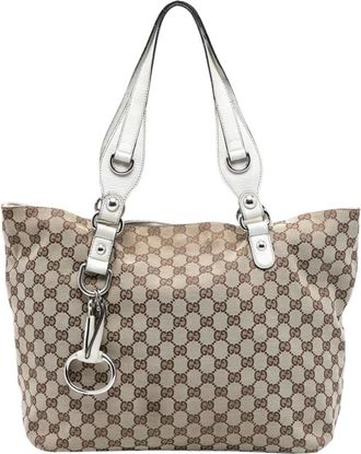 Gucci Pre-owned Tote Bags, female, Brown, Size: ONE SIZE Pre-owned Vintage Monogram Canvas Tote Bag