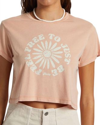 Roxy Feel Free Crop Tee In Coral