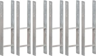 vidaXL Vidaxl - Anclajes De Valla 6 Uds Acero Galvanizado Plateado 14x6x60 Cm