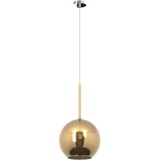 Top-Light Sospensione Contemporanea Future Metallo Cromo Vetro Oro 1 Luce E27 D.25Cm