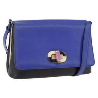 Bulgari Pre-owned Vintage Shoulder Bag - Dames - Pre-owned - Blauw - Maat: ONE Size Leer