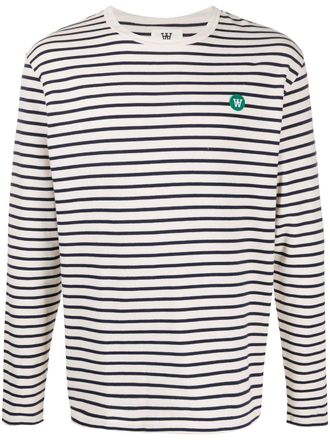 Wood Wood Mells striped long sleeved T-shirt - Neutrals