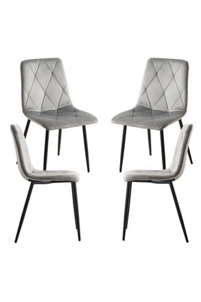 Regalos Miguel Regalos Miguel - Packs Sillas Comedor - Pack 4 Sillas Lyke Terciopelo - Gris Claro