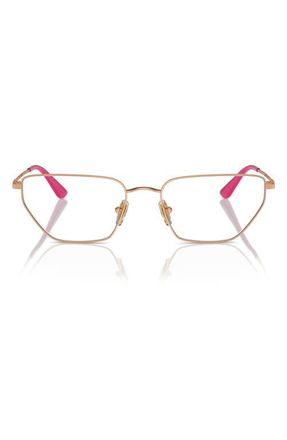 Vogue Eyewear 56mm Irregular Optical Glasses in Rose Gold at Nordstrom