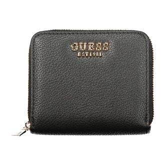Guess Melody SLG Small Zip Around Portemonnee - Dames - Portefeuilles - Zwart - ONE Size - Leer - Accessoires