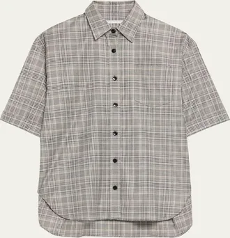 Maria McManus Short-Sleeve Oversized Button-Front Shirt