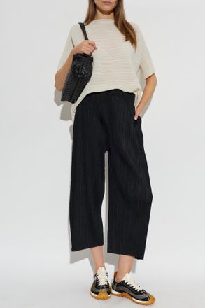 Pleats Please Issey Miyake Pleated Top, Womens, Cream