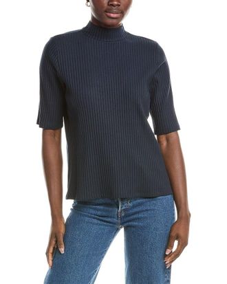 Eileen Fisher Mock Neck Elbow Sleeve Top