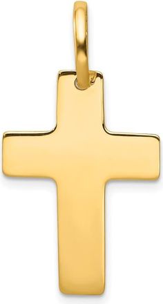 Diamond2Deal 14k Yellow Gold Polished Cross Charm