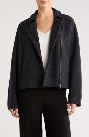 Eileen Fisher Wool Motorcycle Jacket in Charcoal at Nordstrom Rack, Size X-Large