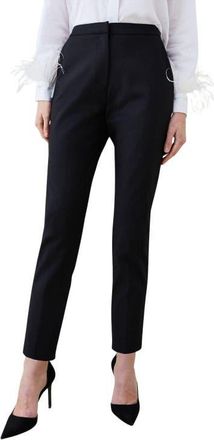 Karen Millen Essential Techno Woven Trousers in Black at Nordstrom, Size 2