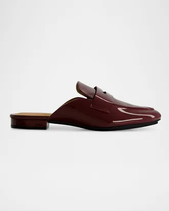 Bernardo Patent Leather Penny Loafer Mules