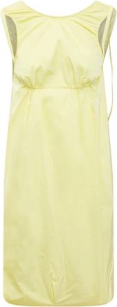 Sportmax Opaco Short Dress - Dames - Korte kleedjes - Geel - XS - Katoen - Kleedjes