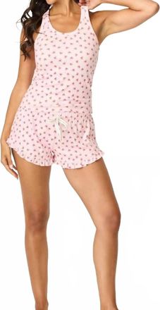 PJ Salvage Crazy For The Holidays Shorty Set In Pink