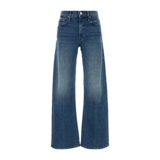Mother Wide Jeans, female, Blue, Size: W26 Mid Rise Lasso Sneak Wide-Leg Jeans