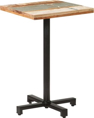 vidaXL Mesa De Bistr&oacute; Cuadrada Madera Maciza Reciclada 50x50x75 Cm Vidaxl