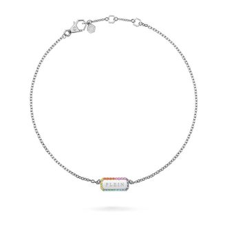Philipp Plein Necklaces, female, Gray, Size: ONE SIZE Plein Tag Necklace