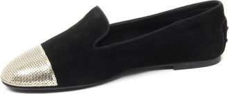 Tod's Zwart/Goud Paillet Ballerina Schoenen - Dames - Loafers - Zwart - 36 EU - Leer - Schoenen
