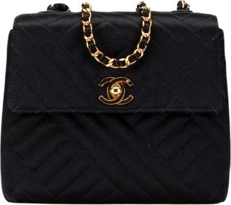 Chanel Pre-owned Chain Flap Bag - Dames - Vintage Schoudertas - Zwart - ONE Size - Vintage