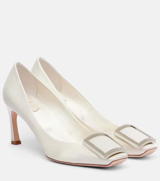 Roger Vivier Trompette 70 embellished satin pumps