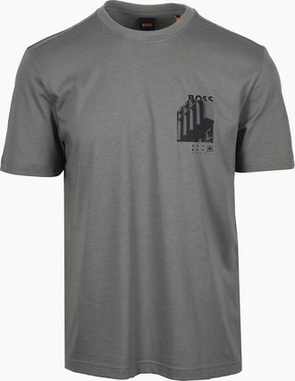 HUGO BOSS Mens Boss Orange TE_BOARD T-SHIRT OPEN GREY - Size: 42