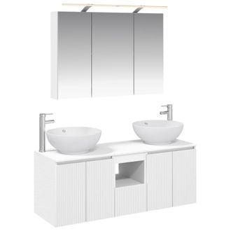 vidaXL Juego De Muebles De Ba&ntilde;o 4 Pcs Blanco Madera De Ingenier&iacute;a Vidaxl