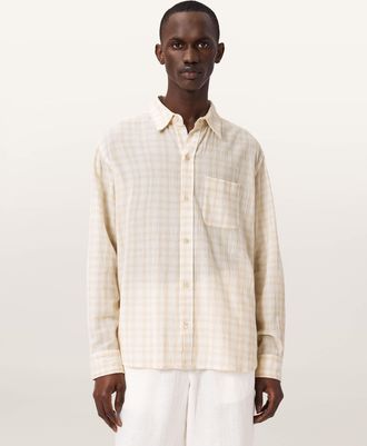 AllSaints Cotton Toya Oversized Long Sleeve Cotton Shirt, Size: XXL