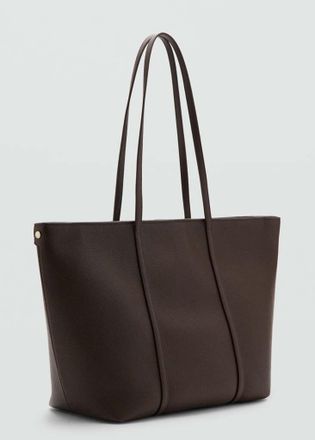 Mango Borsa shopper doppio manico cioccolato - Donna - Taglia unica - MANGO