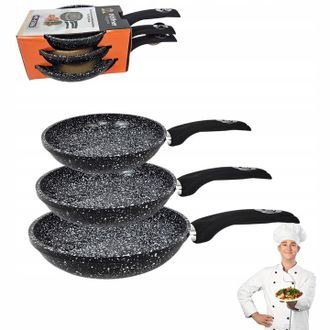 OEM Juego De 3 Sartenes Premium Para Cocinas De Inducci&oacute;n A Gas