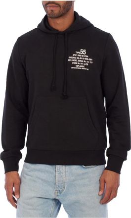 Diesel Moderne Hoodie met Tekst Design - Heren - Hoodies - Zwart - S - Katoen - Hoodies & sweatvesten