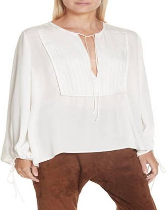 Nili Lotan Rena Tie Blouse In Ivory