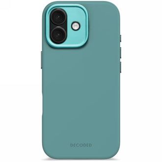 Decoded Funda Trasera De Silicona Antimicrobiana Decoded - Funda Protectora De Silicona Compatible Con Magsafe Para Iphone 17 (azul Retro)