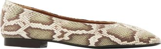 VIA VAI Lou Emmy Snake Print Ballerinas - Dames - Ballerinas - Groen - 37 EU - Leer - Schoenen