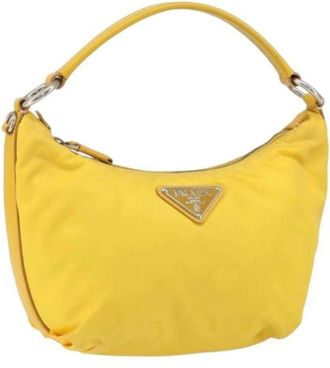 Prada Pre-owned Shoulder Bags, female, Yellow, Size: ONE SIZE Pre-owned Shoulder Bag