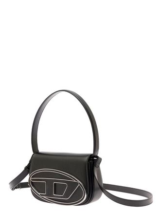 Diesel Womens Shoulder Bag 1dr Black Leather Pmu Handbags Hand