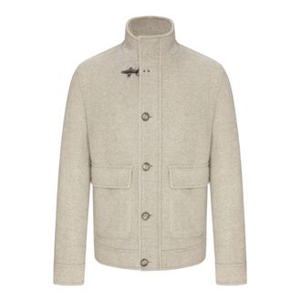 Fay Wool Bomber Jacket - Heren - Winterjassen - Beige - S - Wol - Jassen