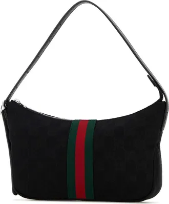 Gucci Mens Lunetta Shoulder Bag Black Fabric