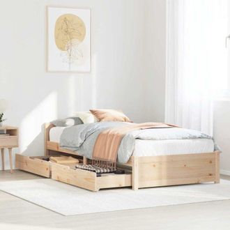 vidaXL Estructura De Cama Sin Colch&oacute;n Madera Maciza Pino 75x190 Cm Vidaxl
