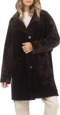 Gorski Reversible Textured Genuine Shearling Stroller, Belt in Brown/brown at Nordstrom, Size X-Small