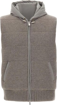 Gran Sasso Vest van scheerwol - Heren - Bodywarmers - Grijs - L - Wol - Jassen